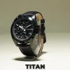 Titan Octane Multifunction Black Dial Black LeatherStrap Automati - Image 3
