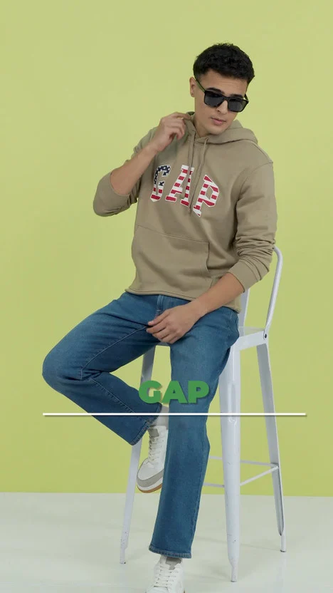 GAP Men Full Sleeve Self Design Hooded Sweatshirt - Image 2