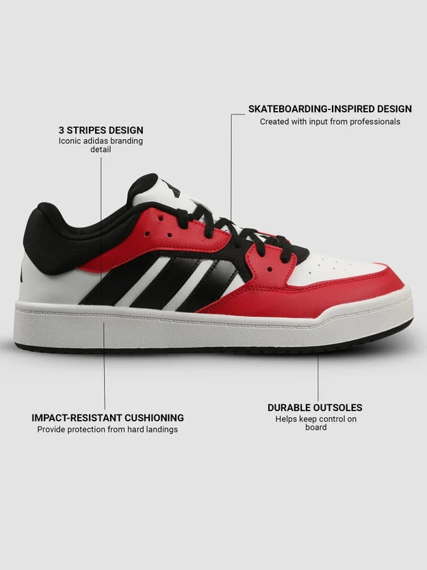 ADIDAS Blockz Sneaker Sneakers For Men (Red , 10) - Image 3